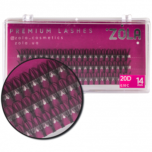 ZOLA Вії-пучки 20D 14 mm