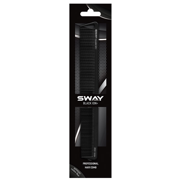 Перукарський комбінований гребінець Sway Black Ion+ 104 - фото 4