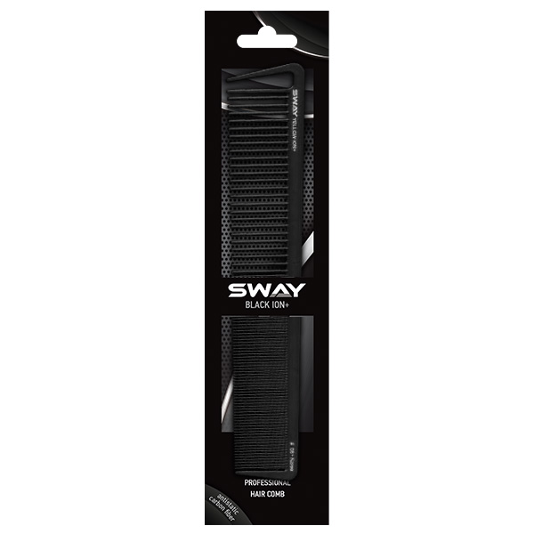 Перукарський комбінований гребінець Sway Black Ion+ 106 - фото 4