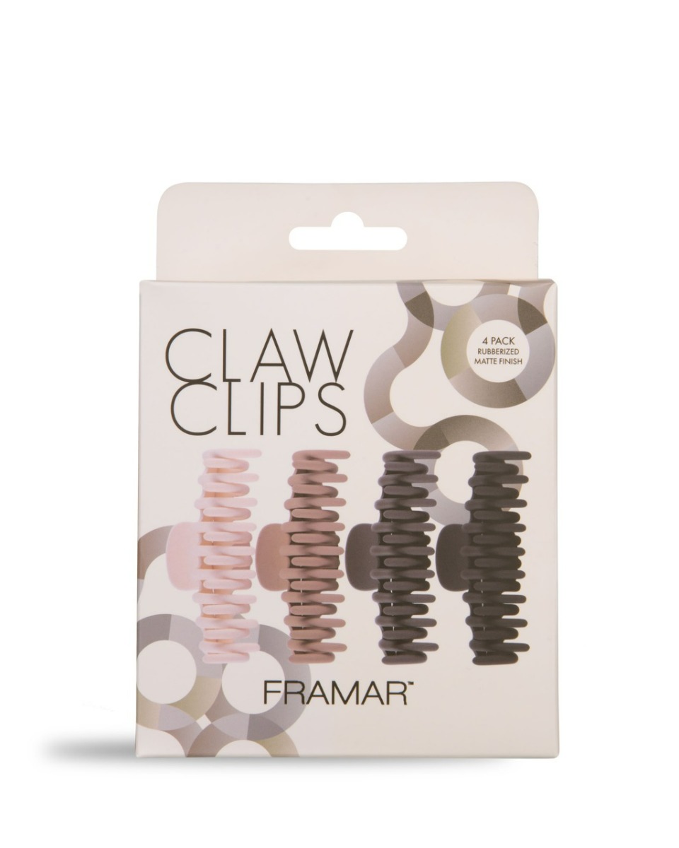 Набір зажимів для волосся Framar Claw Clips Neutral КРАБ (4шт в упаковці)