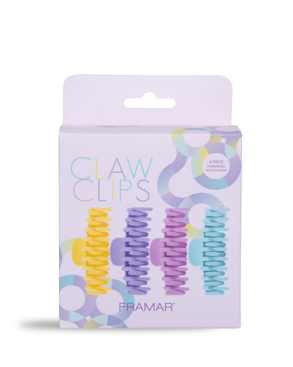 Набір зажимів для волосся Framar Claw Clips Pastel КРАБ (4шт в упаковці)