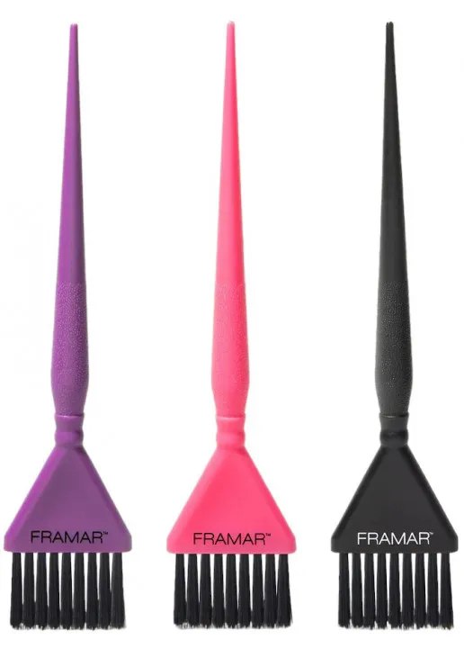 Пензлики для фарбування у 3-х кольорах (набір 3 шт.) Framar Triple Threat Brush Set